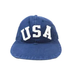 新品同様 POLO RALPH LAUREN ポロバイラルフローレン アップリケド ツイル ボール キャップ USA刺繍 ウォッシュ加工 帽子 ネイビー  メンズ 古着 中古 USED