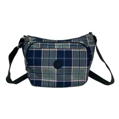 Kipling(キプリング) ショルダーバッグ - ネイビー×グレー×マルチ チェック柄
