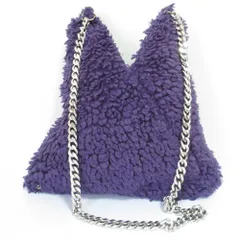 良品 MM6 Maison Margiela メゾンマルジェラ ボアチェーンショルダーバッグ ジャパニーズトート パープル レディース 古着 中古 USED