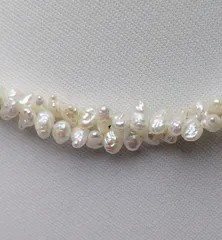 2連 淡水パールネックレス  6㎜ バロック アレルギー症対応