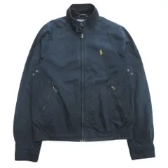 新品同様 POLO RALPH LAUREN ポロ ラルフローレン ヴィンテージ加工 スイングトップ ハリントン ジャケット ブルゾン S ネイビー メンズ 古着 中古 USED