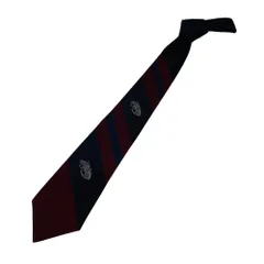 美品 Dominique France ドミニックフランス ホース刺繍 レジメンタルストライプ ネクタイ ネイビー レッド メンズ 古着 中古 USED