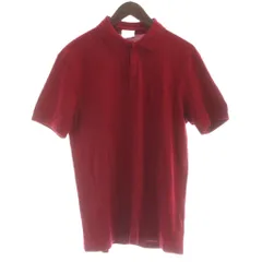 ラコステ LACOSTE ポロシャツ カットソー 半袖 ロゴエンボス加工 5 XL ボルドー /KW ■GY99