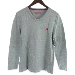 バーバリーブラックレーベル BURBERRY BLACK LABEL VネックTシャツ 長袖Tシャツ 2 グレー /KW ■GY99