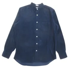 美品 INDIVIDUALIZED SHIRTS インディビジュアライズドシャツ コーデュロイ スタンドカラー シャツ カットソー 長袖 アメリカ製 メンズ 古着 中古 USED