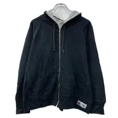 Champion ロゴスウェット パーカー XL ブラック グレー チャンピオン ジップアップ ジップパーカー 無地スウェット 秋物 a712-6548