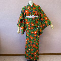 小紋 着物 袷 小紋着物 黒 椿 リサイクル着物 k-866 - メルカリ