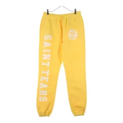 SAINT MICHAEL (セントマイケル) 21AW ×DENIM TEARS STT SWT PNT STTRS LG デニムティアーズ ダメージ加工 スウェットパンツ イエロー SM-A21-0000-053