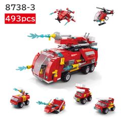 8738-3 소화 소방차 사다리 소방차 키트 레고 블록 호환 LEGO 호환품 시티 지육 완구 선물 미니 피그 전국 송료 무료 신품 미사용품 싼 추적 없음