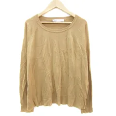 ザラ ZARA ニット カットソー 長袖 L ライトブラウン 薄茶 /YM36