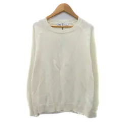 ザラ ZARA ニット カットソー 長袖 ウール混 L オフホワイト /YK11