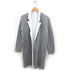 アズールバイマウジー AZUL by moussy タグ付き バイカラー コクーン ニット コート ロング コットン 綿 スリット S グレー 白 ホワイト /NT16