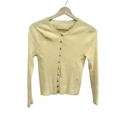 GRACE CONTINENTAL(グレースコンチネンタル) カーディガン サイズ36 S レディース美品 - ライトイエロー 長袖/ビーズ