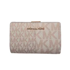 【新品 未使用】MICHAEL KORS マイケルコース アウトレット 財布 二つ折り財布 ジェット セット トラベル ツートン シグネチャー ミディアム ジップ コーナー 35F4GTVF6M ROSE