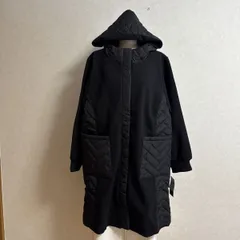 KN3425 ＊5L 大きいサイズ ブラック キルティング ロングコート 黒 アウター