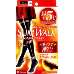 【新品・7営業日以内発送】4902522681797 スリムウォーク 美脚あったか温ツボタイツ 80デニール ブラック M－Lサイズ【沖縄離島販売不可】