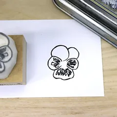 【再販⚘⡱】消しゴムはんこ　ゆるいパンジーのはんこ　パンジー　ビオラ