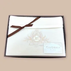 O-1992　未使用　カシミア混ラムウール純毛毛布　カシミヤ　冬　暖か　ホワイトカシミヤ