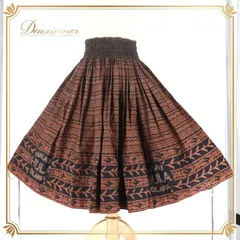 フラダンス 衣装 パウスカート ブラウン系 ハワイアンプリント エスニック柄 ボタニカル柄 ブラック系 茶 黒 ハワイアン レッスン 練習 フラ ダンス ダブル スカート おしゃれ 上品 大人っぽい かっこいい ふんわり グランジ加工 ボトムス ダンス衣装