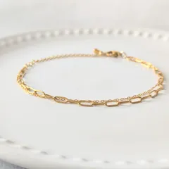 ブレスレット　 2連 　ゴールド　シルバー　サージカルステンレス　軽量　大人可愛い　ギフト　プレゼント　おしゃれ