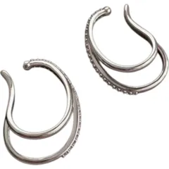 ☆ シルバー ☆ イヤーカフ イヤリング ラインストーン 両耳セット 大きめ イヤーカフ レディース イヤカフ 耳飾り イヤリング 大ぶり イアリング アクセサリー ラインストーン シンプル きれいめ ドレスアップ 大人 かわいい おしゃれ 可愛い オシャレ