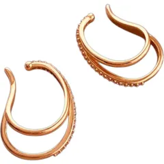 ☆ ローズゴールド ☆ イヤーカフ イヤリング ラインストーン 両耳セット 大きめ イヤーカフ レディース イヤカフ 耳飾り イヤリング 大ぶり イアリング アクセサリー ラインストーン シンプル きれいめ ドレスアップ 大人 かわいい おしゃれ 可愛い