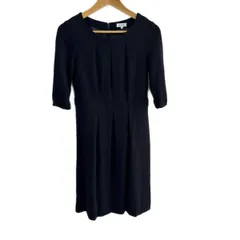 マッキントッシュフィロソフィー ワンピース サイズ36 M レディース美品  - ダークネイビー クルーネック/七分袖/ひざ丈
