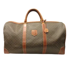 CELINE オールド セリーヌ マカダム ボストン ハンド バッグ 旅行鞄 トリオンフ ビンテージ ヴィンテージ 茶 ブラウン メンズ レディース 古着 中古 USED