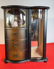 オルゴール　ジュエリーボックス　レトロ　アンティーク　大きめ レトロ オルゴール付き 木製 ジュエリーボックス 小物入れ