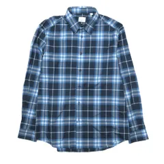 美品 22SS BURBERRY バーバリー コットン チェック シャツ ブラウス カジュアル ロングスリーブ 8050360 ブルー L メンズ 古着 中古 USED