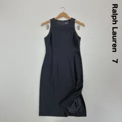 Ralph Lauren ラルフローレン☆ノースリーブサイドスリットミディ丈ワンピース 7 ネイビー