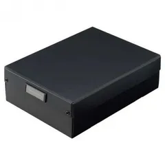LIHIT LAB.(リヒトラブ)　Roomy　折りたたみボックス　浅型　A4　ブラック　A-795-24