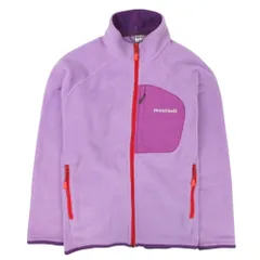 良品 Mont-bell モンベル クリマプラス100 ジップ フリース ジャケット ブルゾン アウター キッズ ジュニア 子供服 130 紫 キッズ 古着 中古 USED