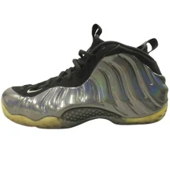 良品 NIKE ナイキ AIR FOAMPOSITE ONE エアフォームポジットワン ホログラム スニーカー シューズ 314996-900 27.5cm ブラック メンズ 古着 中古 USED