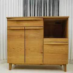 【アウトレット】【現品限り】一部送料無料 大特価　展示品　未使用　ナチュラルモダン　キッチンカウンター　カップボード　節あり　収納　食器棚  230927-ノラカップカウンター100