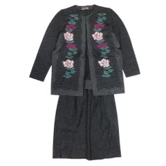 専用 斎藤都世子 ニット 濃紺ドット 上着裾フレアー スーツ 2025年最新