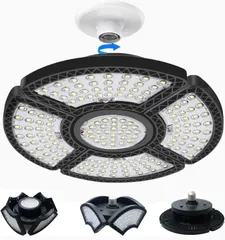 新品 Batone ガレージライト 180W LEDシーリングライト ペンダン作業灯ガレージ led 5灯式 省エネ 6500K PSE認証済み 変形可能天井照明 カーポート ワークショップ 天井照明 照明 取付簡単 工事不要 角度調節可能 車庫 倉庫 納戸 