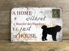 【Bouvier des Flandres/ブービエ・デ・フランダース】 メタルプレート メッセージ 犬 雑貨 グッズ アート ポスター おしゃれ インテリア 壁飾り アンティーク風 85