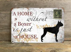 【Boxer/ボクサー】 メタルプレート メッセージ 犬 雑貨 グッズ アート ポスター おしゃれ インテリア 壁飾り アンティーク風 86