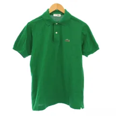 ラコステ LACOSTE CHEMISE ポロシャツ 半袖 レギュラーカラー ハーフボタン 鹿の子 ロゴ 刺繍 ワンポイント 3 緑 グリーン L1212 /BB