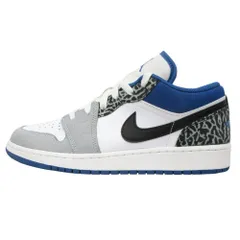 美品 NIKE ナイキ AIR JORDAN 1 LOW SE GS ナイキ エア ジョーダン スニーカー シューズ 靴 DQ2514-140 サイズ24cm ブルー 青 グレー レディース 古着 中古 USED