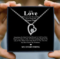 調節可能なケーブルチェーン付き女性用ハートネックレス - 彼女へのセンチメンタルな誕生日バレンタインデーギフト - 妻へ