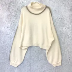 JaVa Classical Elf ジャバ ダブルジャガード スプレープリント ハイネック 長袖 ニット オフホワイト Lサイズ ◇〇☆のサムネイル
