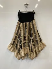 ピC56●axes femme●アクシーズファム●size●総柄●ベージュ×黒⚫︎size⚫︎M