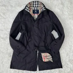 【極美品/L】BURBERRY LONDON バーバリー ロンドン ダウンコート ダウンジャケット ステンカラーコート チェスターコート アウター ダウンライナー 収納可能フード 三陽商会 メガノバチェック ブラック 黒 ベージュ 薄茶 ビジネス