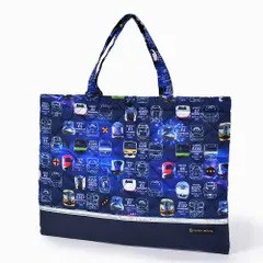 COLORFUL CANDY STYLE 新品  レッスンバッグ キルティング (ループ付き) リフレクター付き 撥水タイプ 電車の顔コレクション ※JR東日本商品化許諾済
