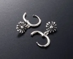 シルバー925 クロス ピアス フープ  揺れる チャーム 片耳 両耳 可 ハード系 ゴシック メンズ レディース ユニセックス アクセサリー デザイン おしゃれ シンプル 人気 131