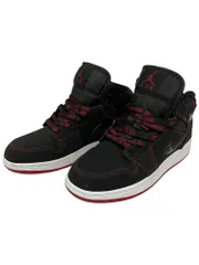 NIKE (ナイキ) GS Air Jordan 1 Mid SE Come Fly With Me カムフライウィズミー スニーカー CU6617-062 22.5cm US3.5 ブラック レッド メンズ/199