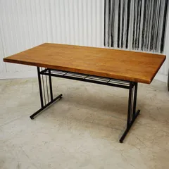 【アウトレット】【現品限り】一部送料無料 未使用 パイン古材 インダストリアル調 ダイニングテーブル 140幅 カフェ風 グリッド140