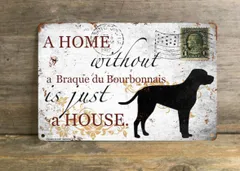 【braque du bourbonnais/ブラク・デュ・ブルボネ】 メタルプレート メッセージ 犬 雑貨 グッズ アート ポスター おしゃれ インテリア 壁飾り アンティーク風 90